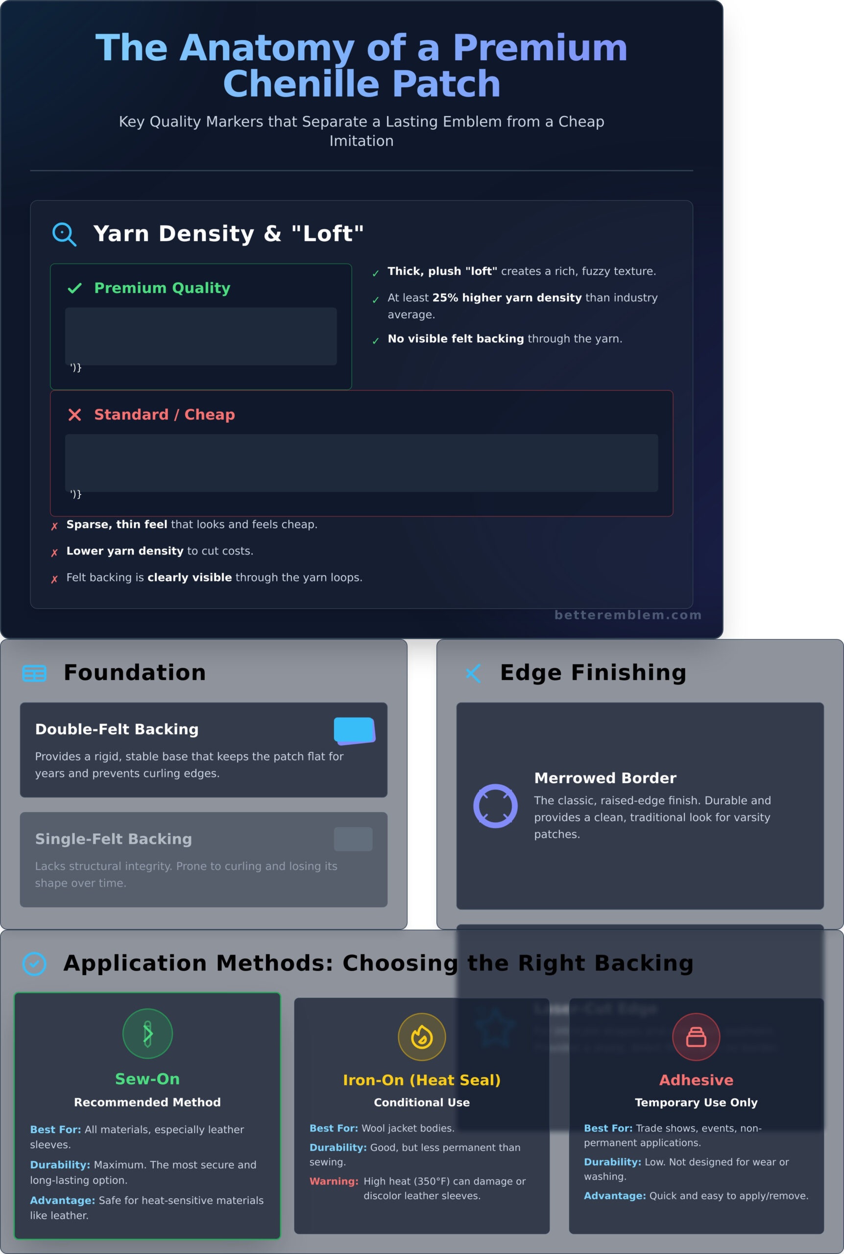 Chenille Patches for Letterman Jackets: A Manufacturer’s Guide to Quality - Infographic