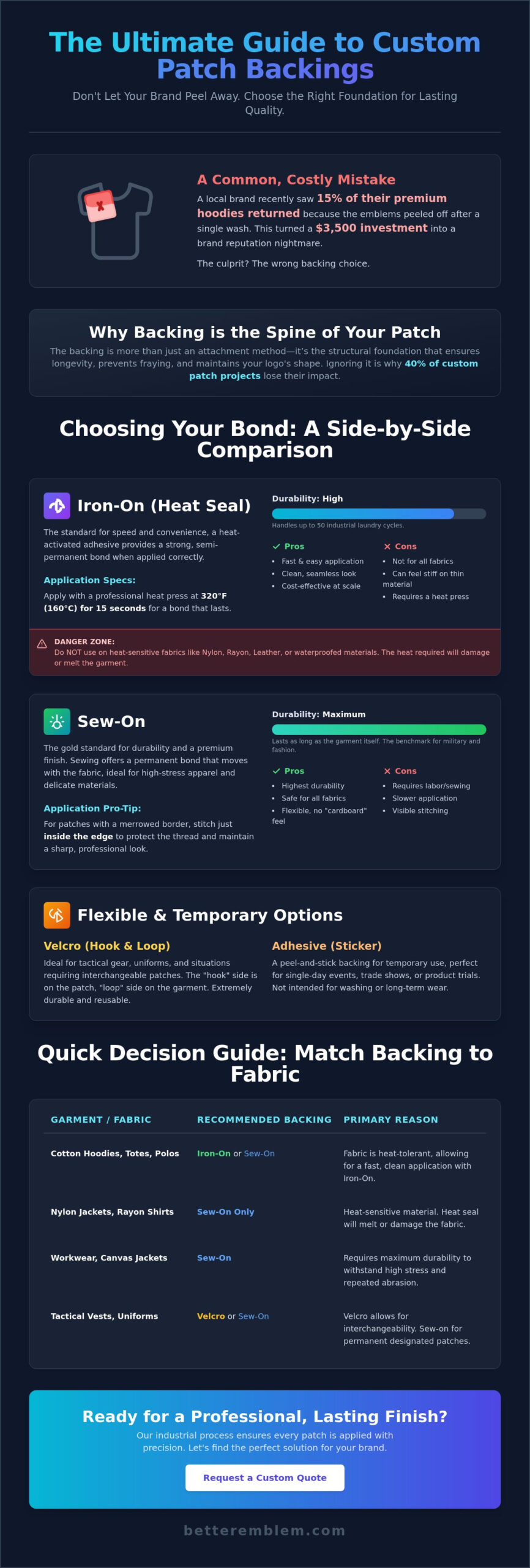 Best Backing for Custom Patches: A Brand Manager’s Guide to Durability and Style