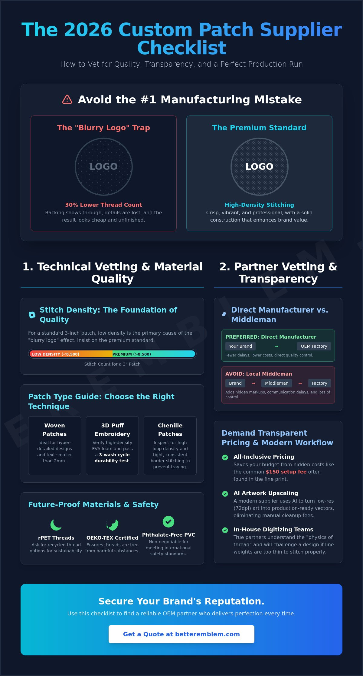 Custom Patch Supplier Checklist 2026: How I Vet Manufacturers for Quality and Scale