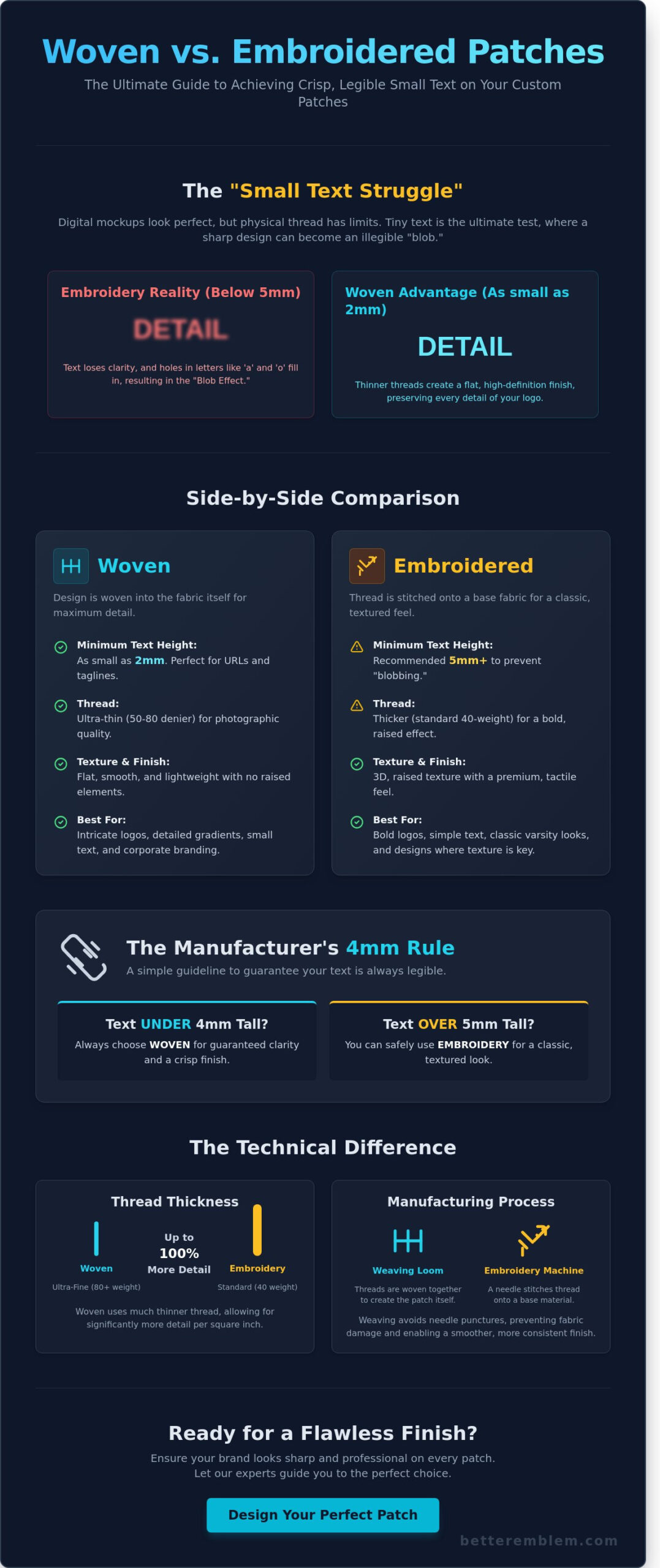 Woven vs. Embroidered Patches for Small Text: Which One Wins in 2026?